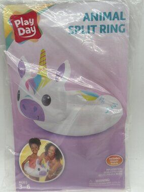 Play Day Animal Split Ring Unicorn Float 22.5" x 17" x 15" For Ages 3-6 Includes
